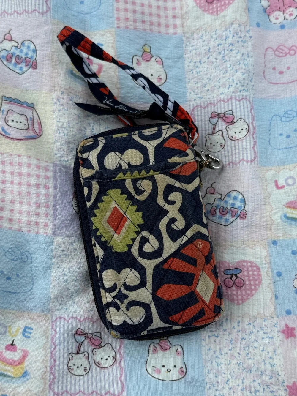Vera Bradley wristlet wallet with clear id pouch